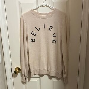 Marled Light Pink 'Believe' Sweatshirt